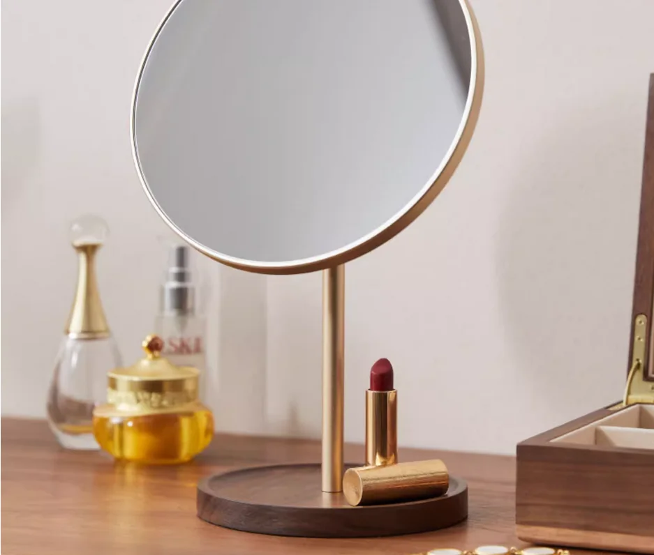 Dressing table Solid wood retro makeup mirror Bedroom desktop Table round stand mirror can be rotated
Dressing table Solid wood retro makeup mirror Bedroom desktop Table round stand mirror can be rotated