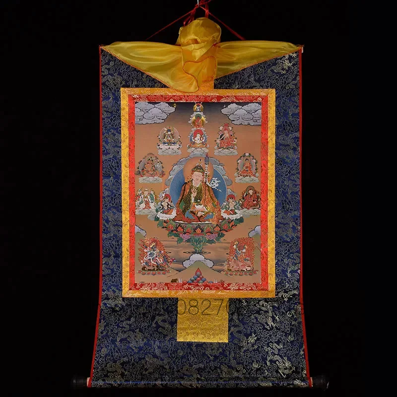 

HOT SALE --Thang-ga Thangka HOME efficacious Protection Tibetan Buddhism Padmasambhava Guru Rinpoche Buddha WALL Hang painting