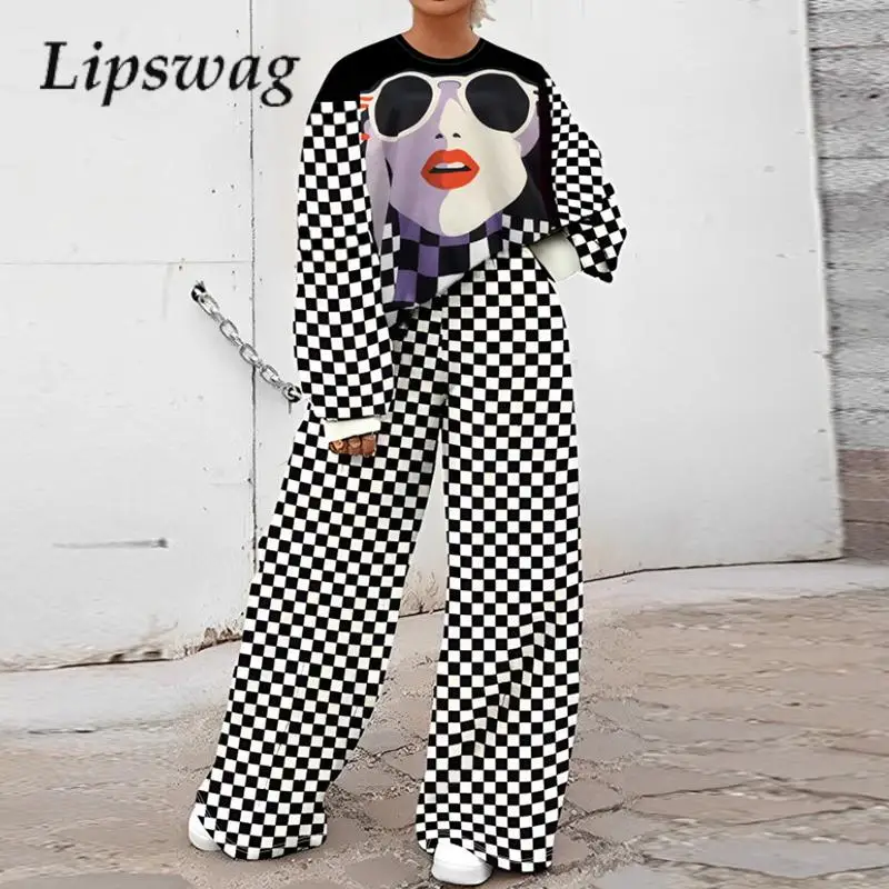 Fashion Trend Loose Sports Two-Piece Women Sweatshirt And Wide-Leg Pants Autumn Winter Casual Print High Street Versatile Suit
Fashion Trend Loose Sports Two-Piece Women Sweatshirt And Wide-Leg Pants Autumn Winter Casual Print High Street Versatile Suit