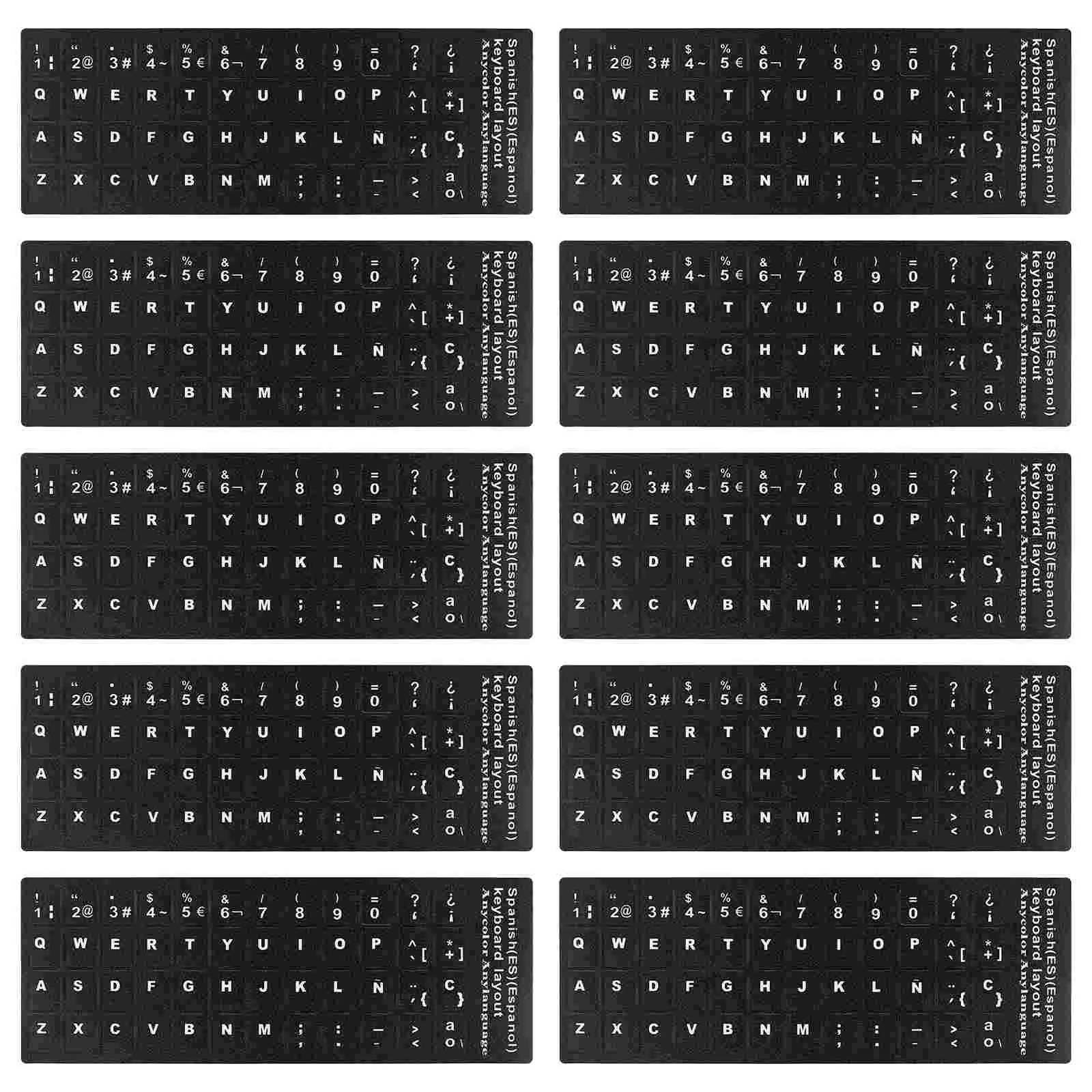 

10 Sheets Keyboard Cover Keyboards Stickers Computer Multi-language Notebook