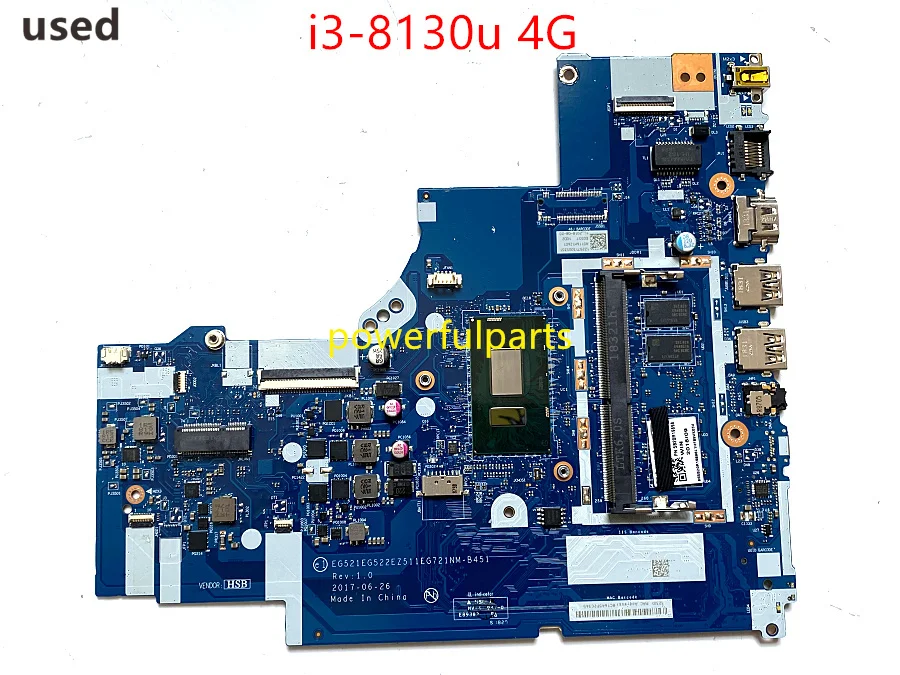 Working Good For Lenovo 330-15IKB 330-17IKB Laptop Motherboard With CPU i3-8130u 4G RAM EG521 NM-B451
Working Good For Lenovo 330-15IKB 330-17IKB Laptop Motherboard With CPU i3-8130u 4G RAM EG521 NM-B451