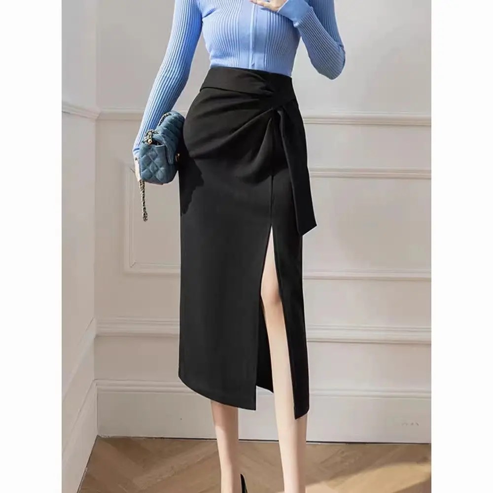 2023 Women Spring Summer New Elegant Slim Solid Color Skirts Female High Waist Long Pencil Skirts Ladies Midi Slit Skirts U218
2023 Women Spring Summer New Elegant Slim Solid Color Skirts Female High Waist Long Pencil Skirts Ladies Midi Slit Skirts U218