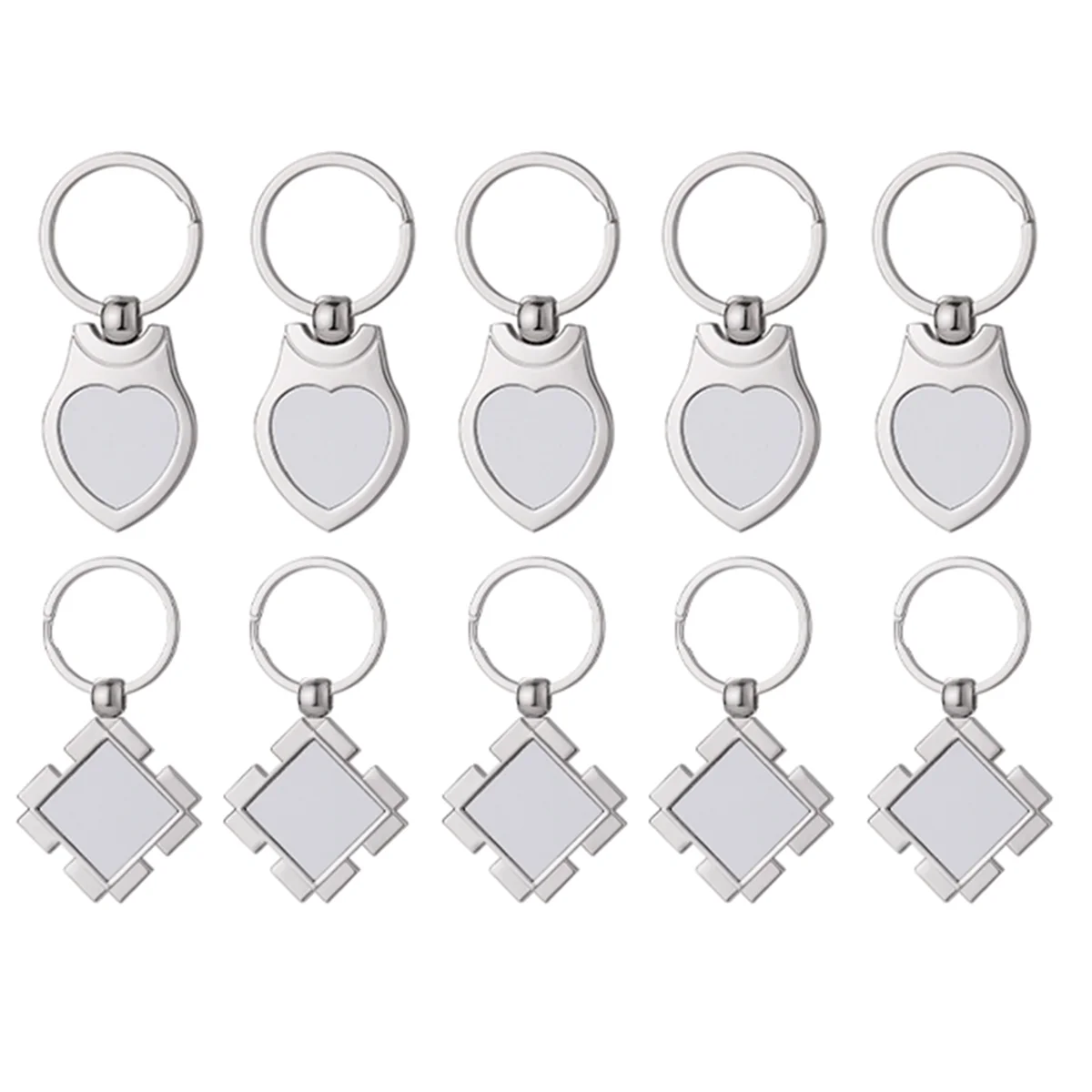 10 Pieces Sublimation Blank Keychain Metal Heat Transfer Keychain Blank Board Key Rings for DIY Sublimation, 2 Shapes
10 Pieces Sublimation Blank Keychain Metal Heat Transfer Keychain Blank Board Key Rings for DIY Sublimation, 2 Shapes