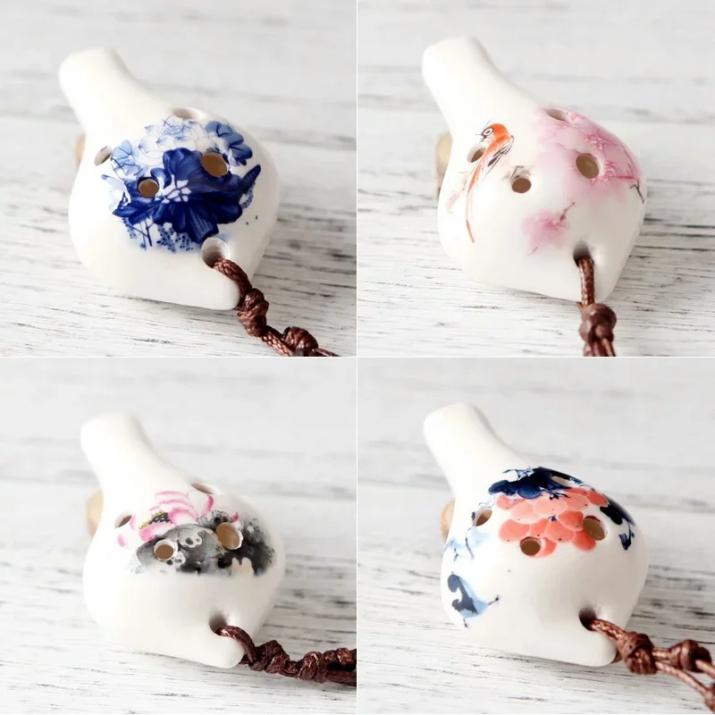 2021 Chinese Style 6 Hole Ocarina Multi-tone Ceramic Whistle Flute Ceramic Crafts Gifts Vintage Musical Instrument Accessories
2021 Chinese Style 6 Hole Ocarina Multi-tone Ceramic Whistle Flute Ceramic Crafts Gifts Vintage Musical Instrument Accessories