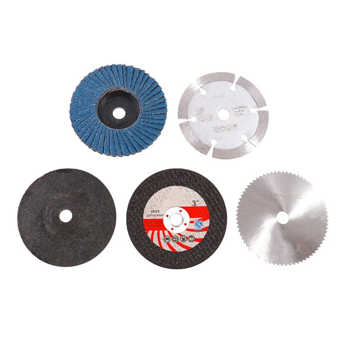 5Pcs 75mm Cutting Disc for 10mm Bore Angle Grinder Metal Circular Saw Blade Flat Flap Grinding Wheel Sanding Pads Tool
5Pcs 75mm Cutting Disc for 10mm Bore Angle Grinder Metal Circular Saw Blade Flat Flap Grinding Wheel Sanding Pads Tool