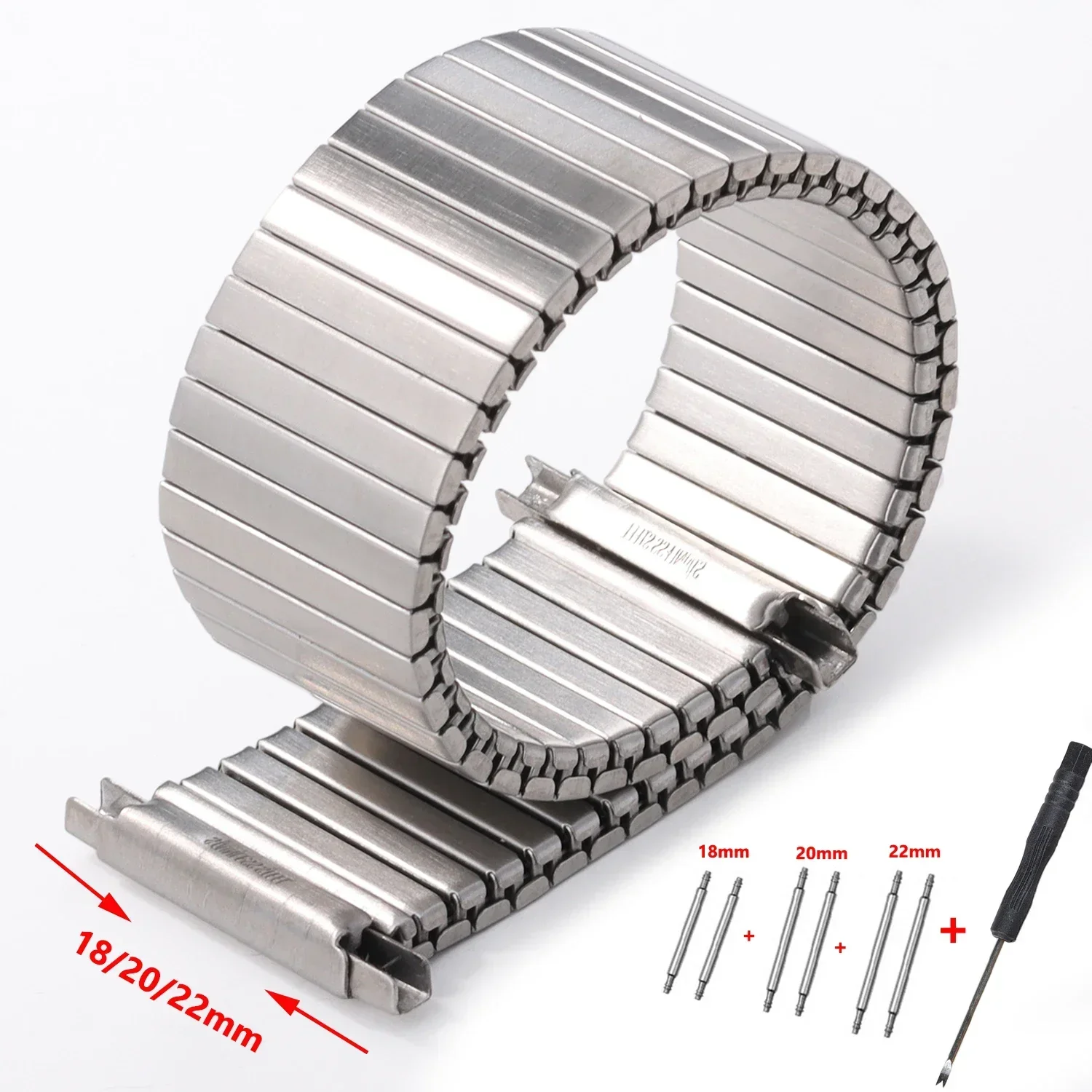 

18/20/22mm Stretch Expansion Stainless Steel Watch Band for Samsung Galaxy Watch5pro 45mm 40mm 44mm Metal Elastic Strap Bracelet