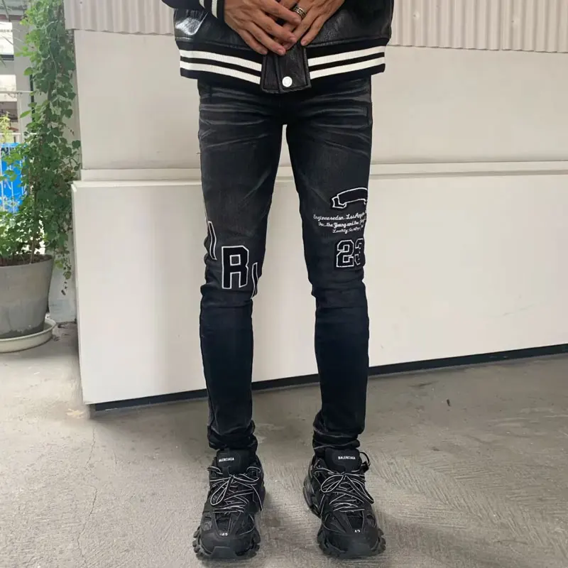 High Street Fashion New Men's Jeans Washed Nostalgic Black Embroidered Jeans Designer Hip Hop Brand Stretch Slimming Pants Hombr
High Street Fashion New Men's Jeans Washed Nostalgic Black Embroidered Jeans Designer Hip Hop Brand Stretch Slimming Pants Hombr