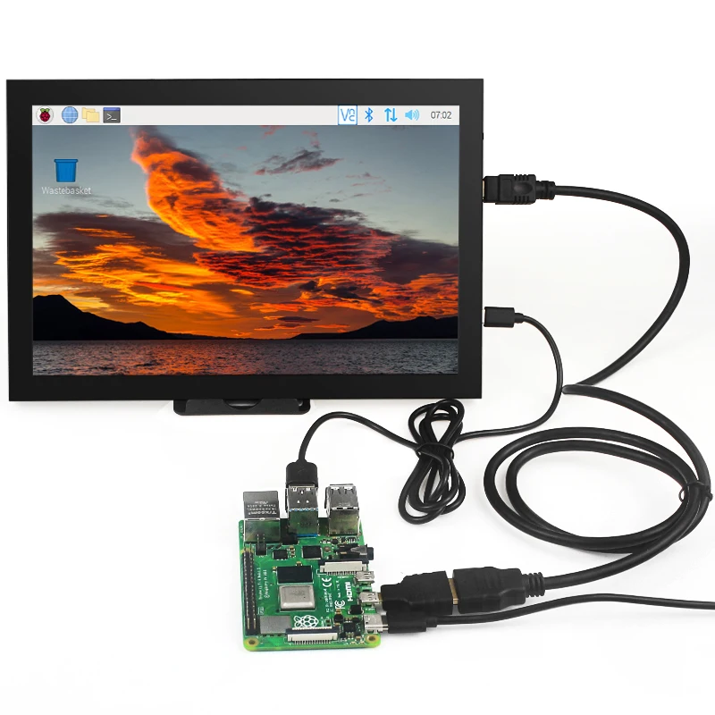 10.1 Inch IPS LCD for Raspberry Pi 5 / 4 Touch Screen 1024x600 / 1280x800 Display with Holder Monitor for Raspberry Pi 5 4B PC 10.1 Inch IPS LCD for Raspberry Pi 5 / 4 Touch Screen 1024x600 / 1280x800 Display with Holder Monitor for Raspberry Pi 5 4B PC