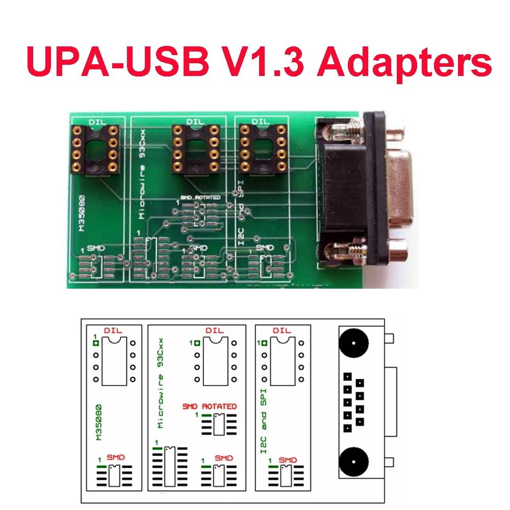 

UPA-USB UPA USB V1.3 Adapters Work with UPA-USB Programmer V1.3 Chip Tunning I2C SPI Microwire for Eeprom M35080 SOIC Socket NEC