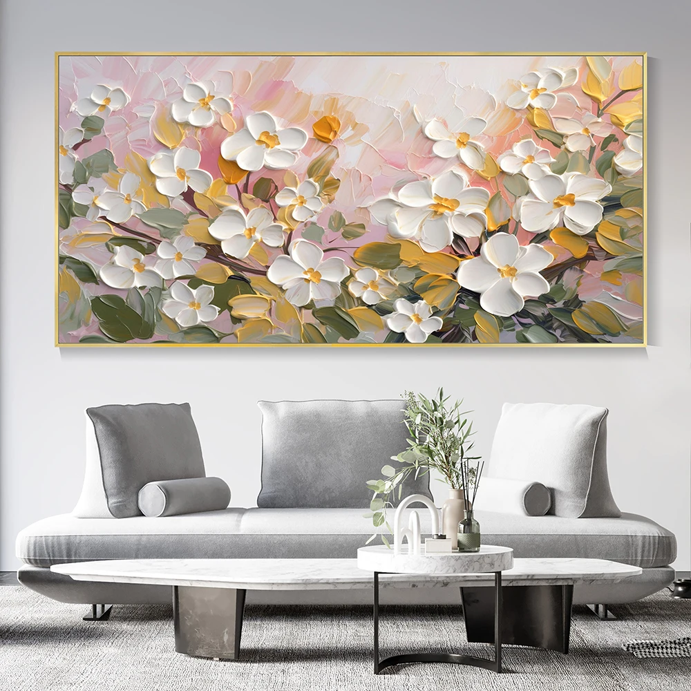 Hand Painted Oil Painting White Cherry Blossom Landscape Art 3D Floral Original Canvas Oil Painting Modern Green Plants Wall Art
Hand Painted Oil Painting White Cherry Blossom Landscape Art 3D Floral Original Canvas Oil Painting Modern Green Plants Wall Art