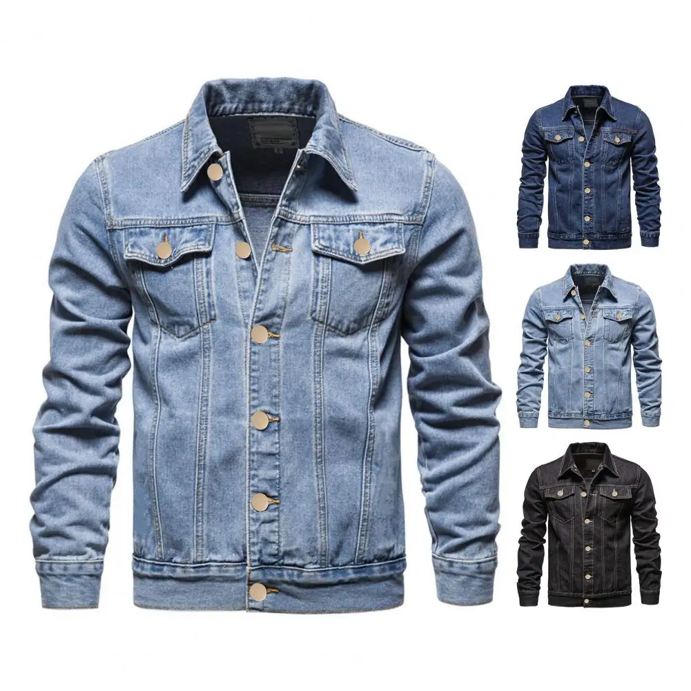 Cotton Blended Fabric Men Jacket Button Closure Men Jacket Fashionable Men's Denim Jacket Slim Fit Lapel Style for Motorcycle
Cotton Blended Fabric Men Jacket Button Closure Men Jacket Fashionable Men's Denim Jacket Slim Fit Lapel Style for Motorcycle