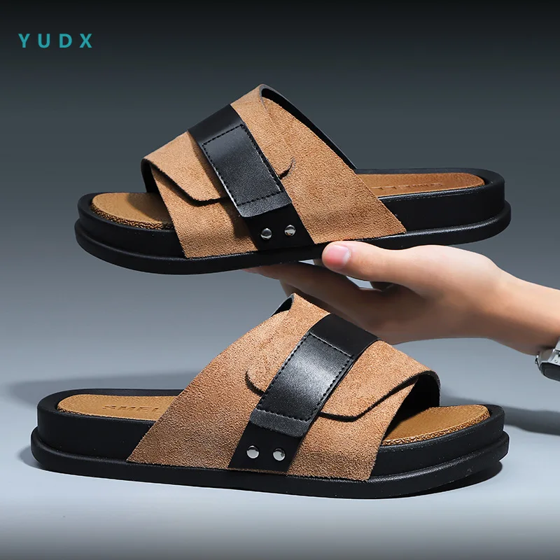 2023 New Slippers Men's Summer Outdoor Casual Men's Shoes Thick-soled Frosted Leather Business Men's Sandals and Slippers summer
2023 New Slippers Men's Summer Outdoor Casual Men's Shoes Thick-soled Frosted Leather Business Men's Sandals and Slippers summer