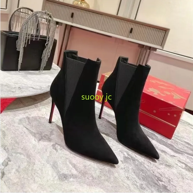New luxury fashion high quality leather red sole shoes Party pointy heels Sexy spring and autumn boots for women
New luxury fashion high quality leather red sole shoes Party pointy heels Sexy spring and autumn boots for women