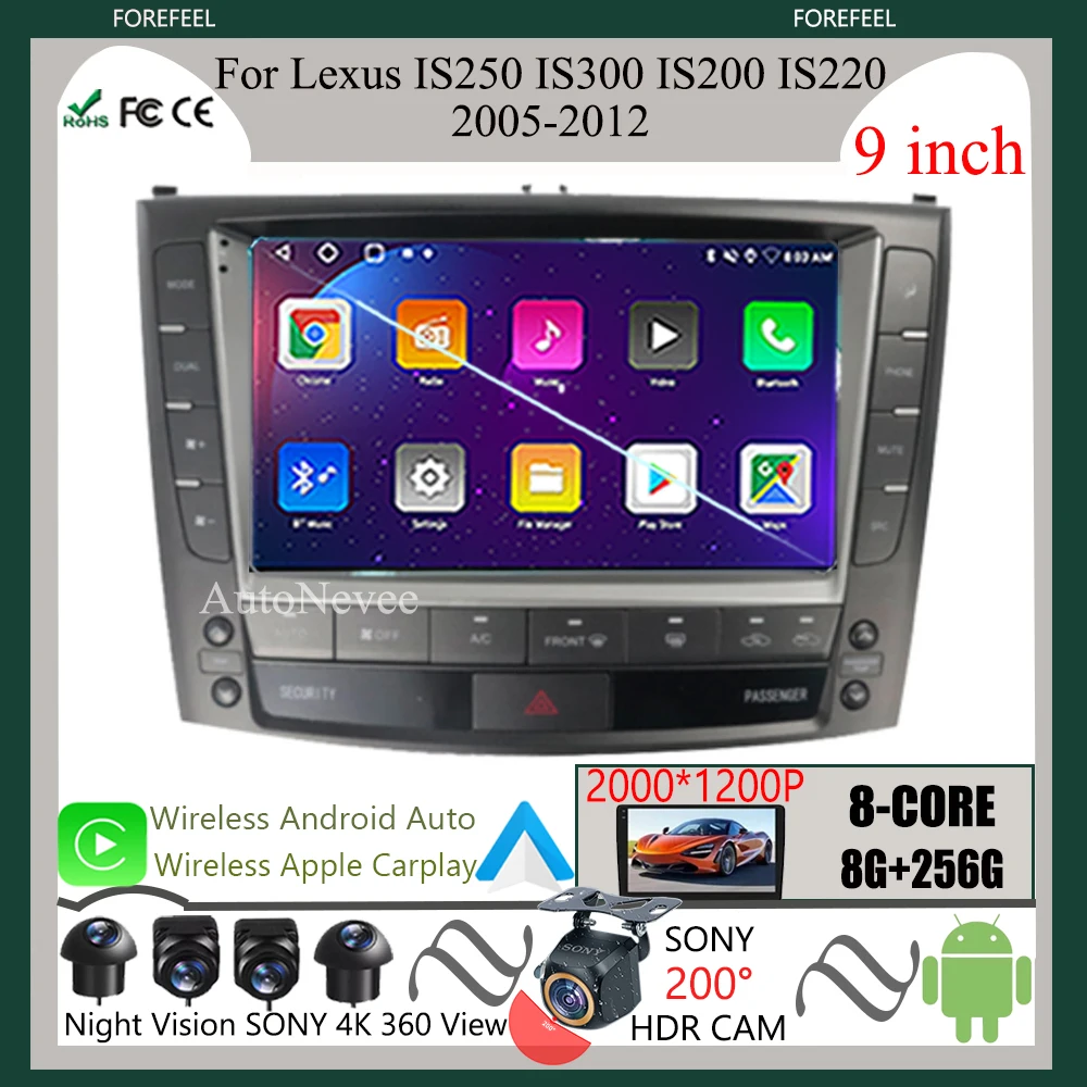 9Inch Radio Bluetooth Play Android 13 For Lexus IS200 IS250 IS300 IS300C 2006-2012 Car Screen Multimedia Video Player Stereo GPS
9Inch Radio Bluetooth Play Android 13 For Lexus IS200 IS250 IS300 IS300C 2006-2012 Car Screen Multimedia Video Player Stereo GPS