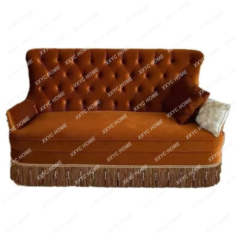 Vintage Tassel Velvet Double Three-Seat Fabric Sofa Nordic Small Apartment Studio B & B Mid-Ancient Furniture
Vintage Tassel Velvet Double Three-Seat Fabric Sofa Nordic Small Apartment Studio B & B Mid-Ancient Furniture