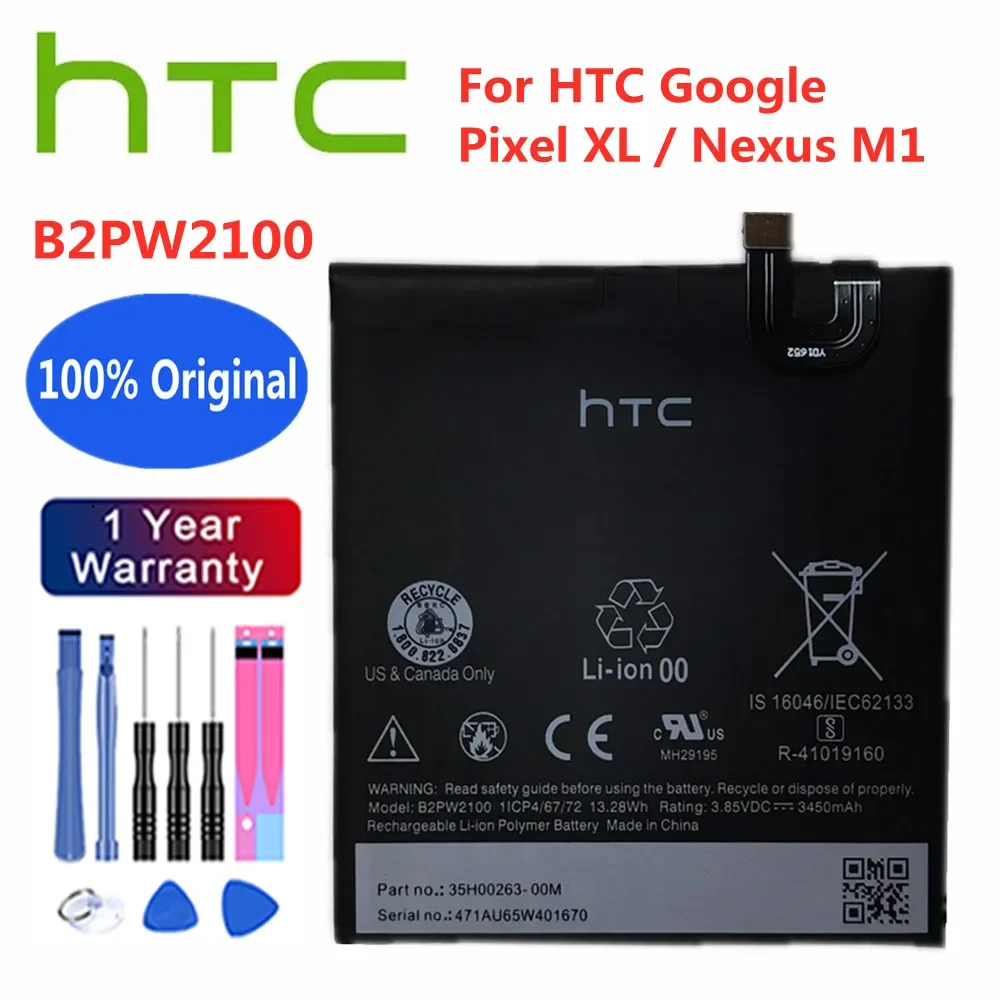 

Новый 100% оригинальный аккумулятор B2PW2100 для HTC Nexus Google Pixel XL Nexus M1 3450 мАч аккумулятор высокого качества