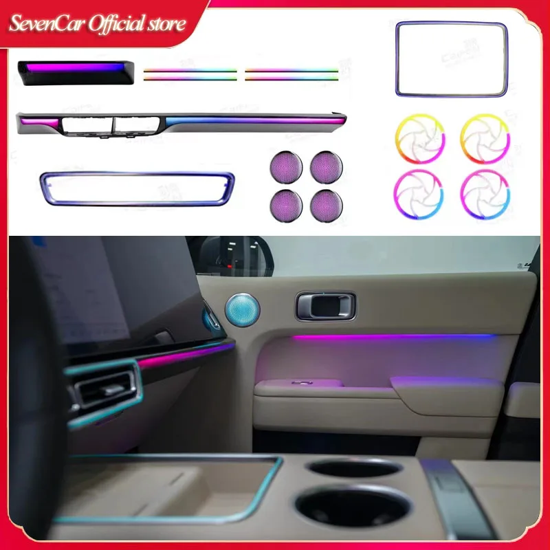64 colors Luminous cover plate For Lixiang Ideal L7 L8 L9 Ambient lights Laser Engraving Atmosphere Lamp with Dynamic Flowing
64 colors Luminous cover plate For Lixiang Ideal L7 L8 L9 Ambient lights Laser Engraving Atmosphere Lamp with Dynamic Flowing