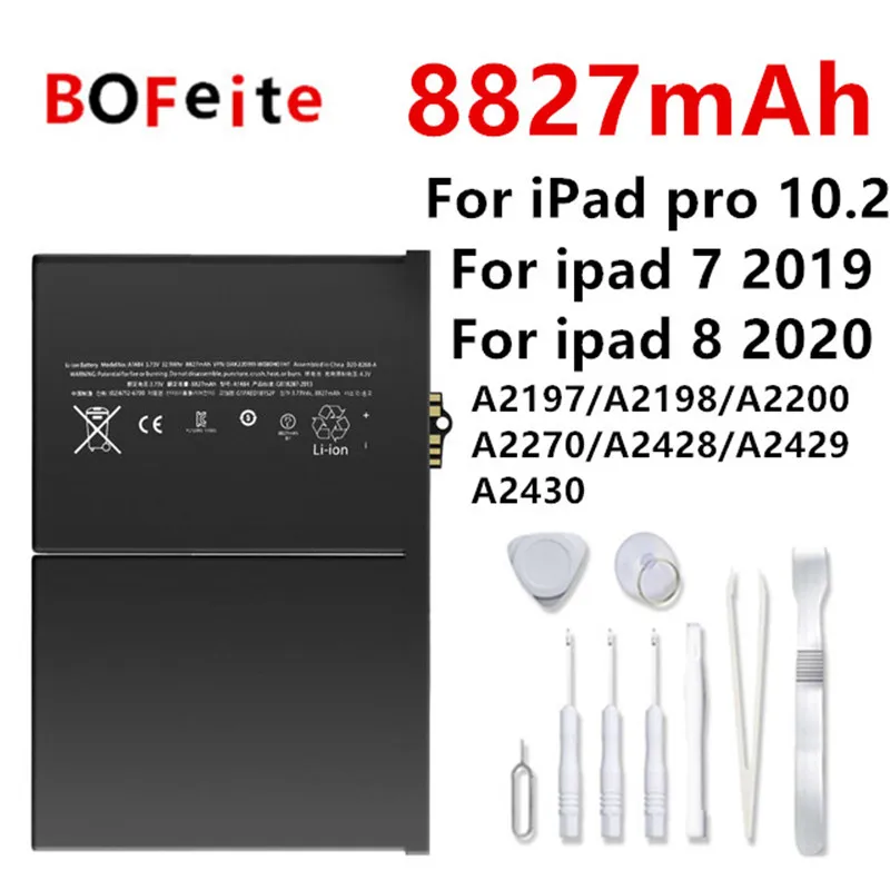 Bofeite Tablet Battery 8827mAh For iPad pro 10.2 For APPLE iPad A1484 Battery Replacement Bateria With Tools
Bofeite Tablet Battery 8827mAh For iPad pro 10.2 For APPLE iPad A1484 Battery Replacement Bateria With Tools