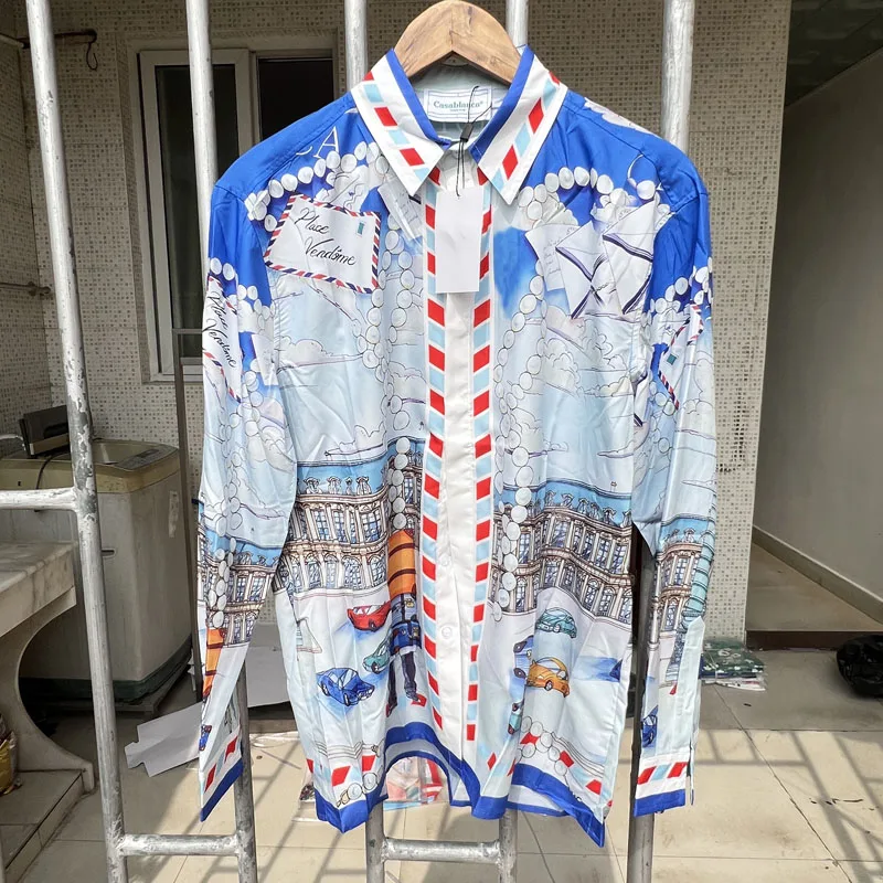 Casablanca Long Sleeve Shirt City Pattern Letter Print Hawaii Street Oversize Loose Fashion Casual Casablanca Mens Shirts
Casablanca Long Sleeve Shirt City Pattern Letter Print Hawaii Street Oversize Loose Fashion Casual Casablanca Mens Shirts