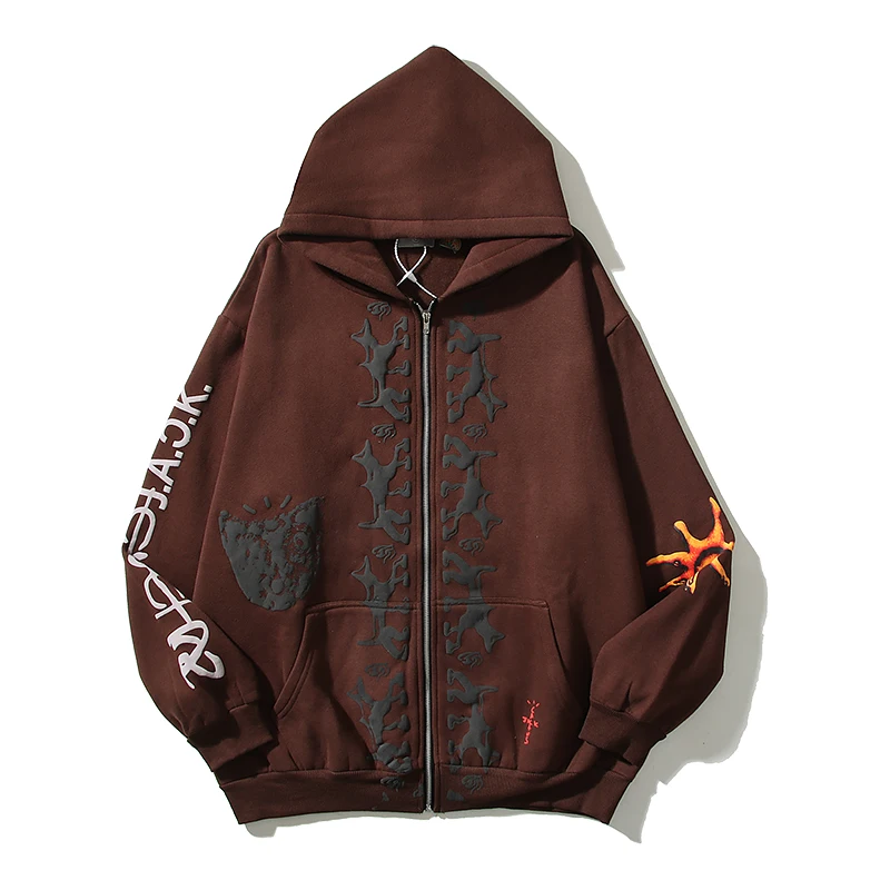 Kanye West Zipper Up Hoodie Outwear Cactus Jack Dog Foam Printing Men's and Women's Streetwear Sweatshirts Hoodies Oversized
Kanye West Zipper Up Hoodie Outwear Cactus Jack Dog Foam Printing Men's and Women's Streetwear Sweatshirts Hoodies Oversized