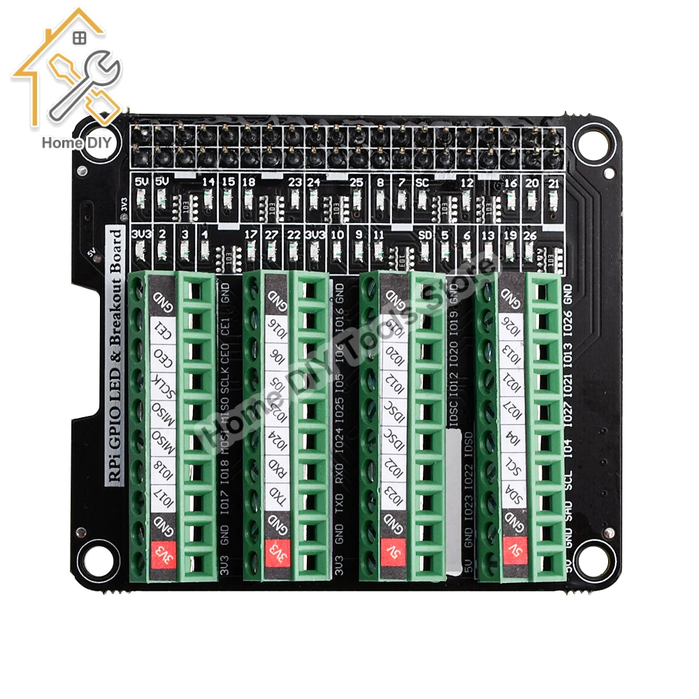 RPi GPIO Status LED and Terminal Block Burst Caps for Raspberry Pi A+ 3A+ B+ 2B 3B 3B+ 4B Terminal Blocks
RPi GPIO Status LED and Terminal Block Burst Caps for Raspberry Pi A+ 3A+ B+ 2B 3B 3B+ 4B Terminal Blocks