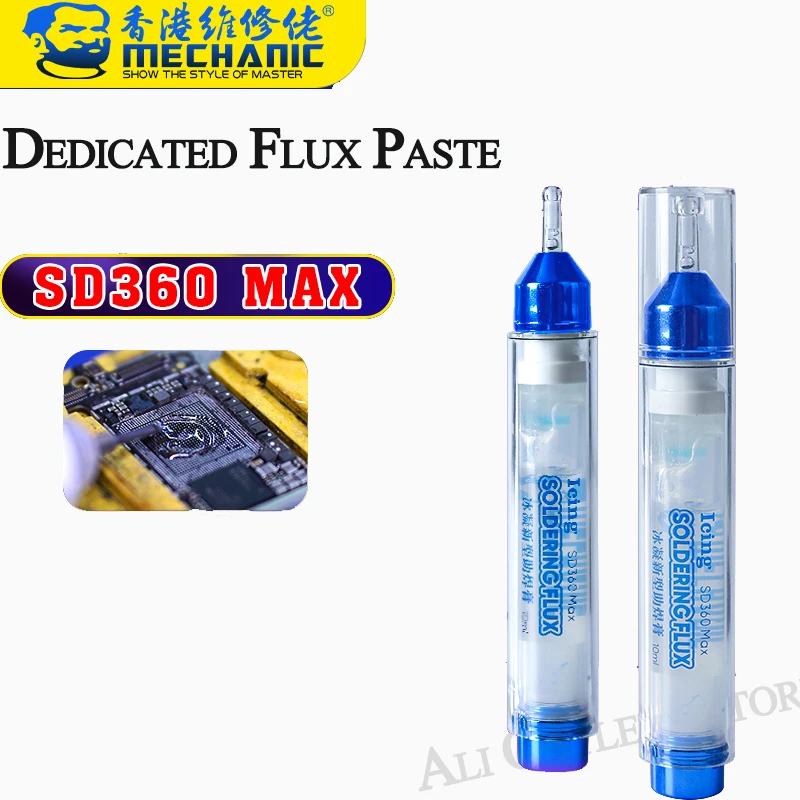 MECHANIC 100% Original SD360 Transparent Solder Paste Welding Advanced Oil Flux Grease 10cc Soldering Repair Paste with Pusher 
MECHANIC 100% Original SD360 Transparent Solder Paste Welding Advanced Oil Flux Grease 10cc Soldering Repair Paste with Pusher