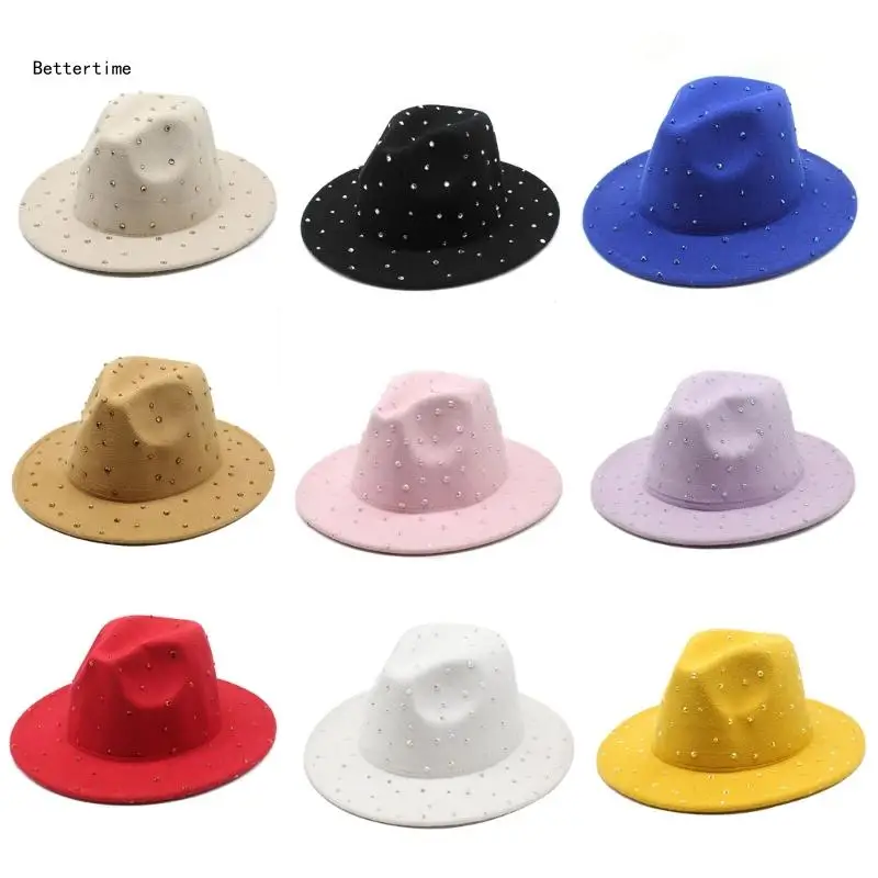 

B36D Cowboy Hat Wide Brim Knight Hat for DISCO House Cocktail Parties Vacation Glittering Diamond for Comedian Actor