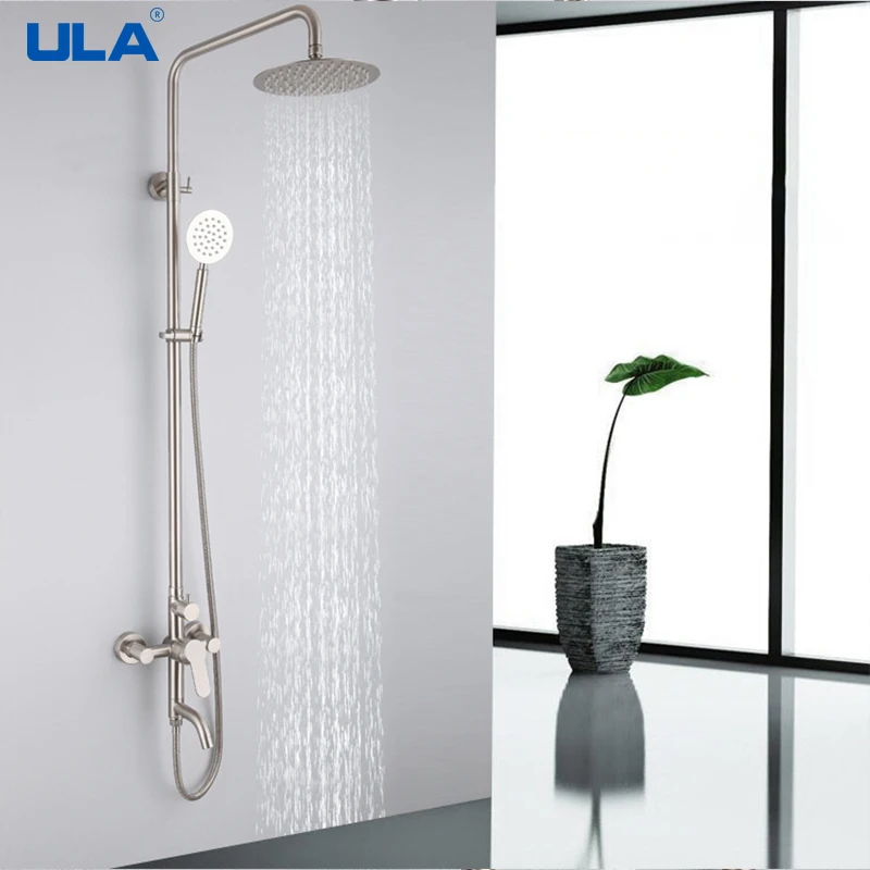 

ULA Shower Faucet Stainless Steel Bathroom Bath tub Faucet Shower Tap Bathtub Mixer Rain Shower Head Set Rainfall Shower System