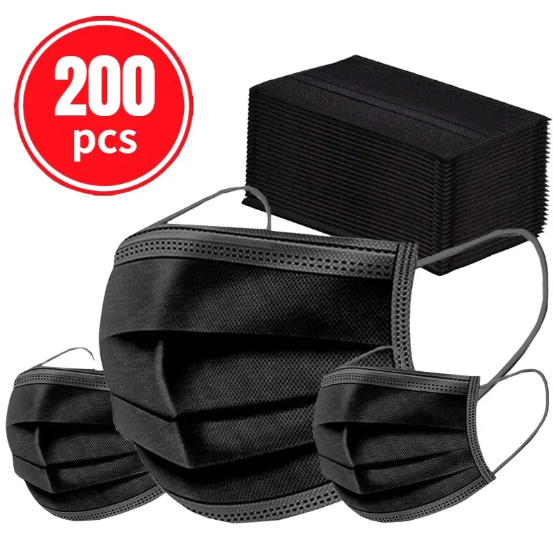 50/200pcs Black Medical Mask Mask 3-Ply Protective Mouth Mask Disposable Face Mask Masques Non-woven Breathable Mask mascarilla
50/200pcs Black Medical Mask Mask 3-Ply Protective Mouth Mask Disposable Face Mask Masques Non-woven Breathable Mask mascarilla