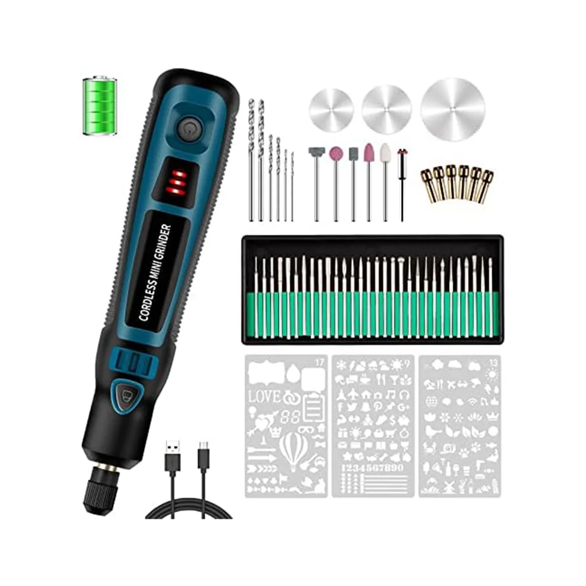 20W Engraving Pen with 44 Bits, USB Multi-Functional Electric Cordless Engraver Tool for DIY, Polishing Carving Jewelry
20W Engraving Pen with 44 Bits, USB Multi-Functional Electric Cordless Engraver Tool for DIY, Polishing Carving Jewelry