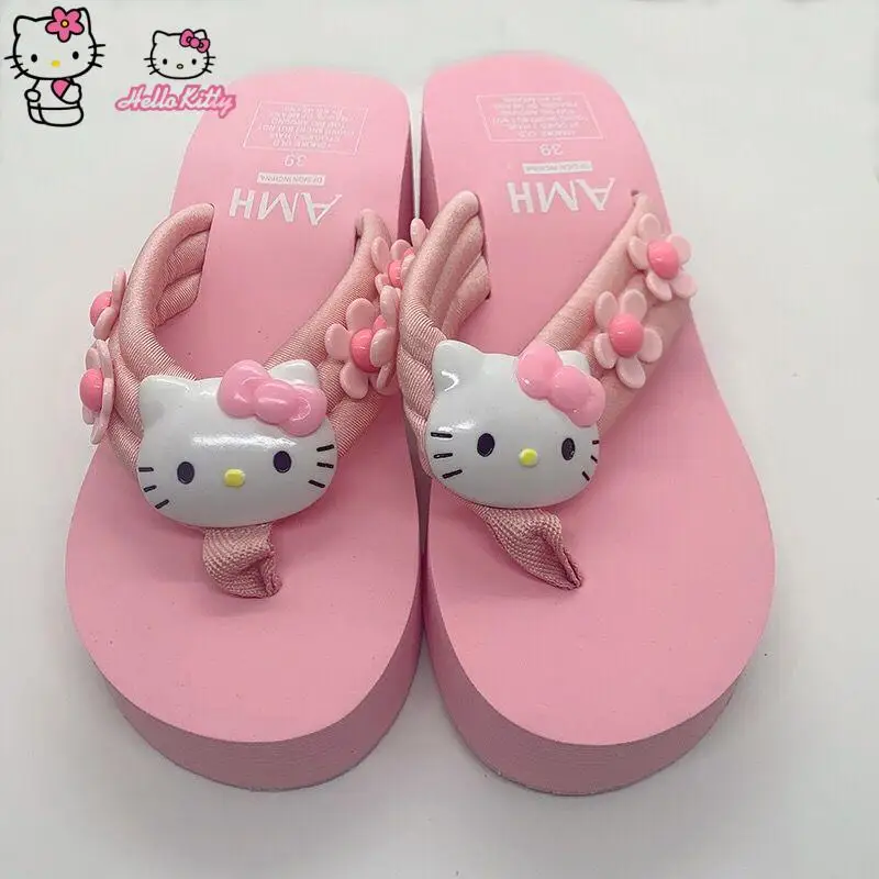 Hello Kitty Non-Slip Slippers Summer Y2K Kawaii Ladies Slippers Women's Leisure Shoes Wedge Flip Flop High Heels Beach Slippers
Hello Kitty Non-Slip Slippers Summer Y2K Kawaii Ladies Slippers Women's Leisure Shoes Wedge Flip Flop High Heels Beach Slippers