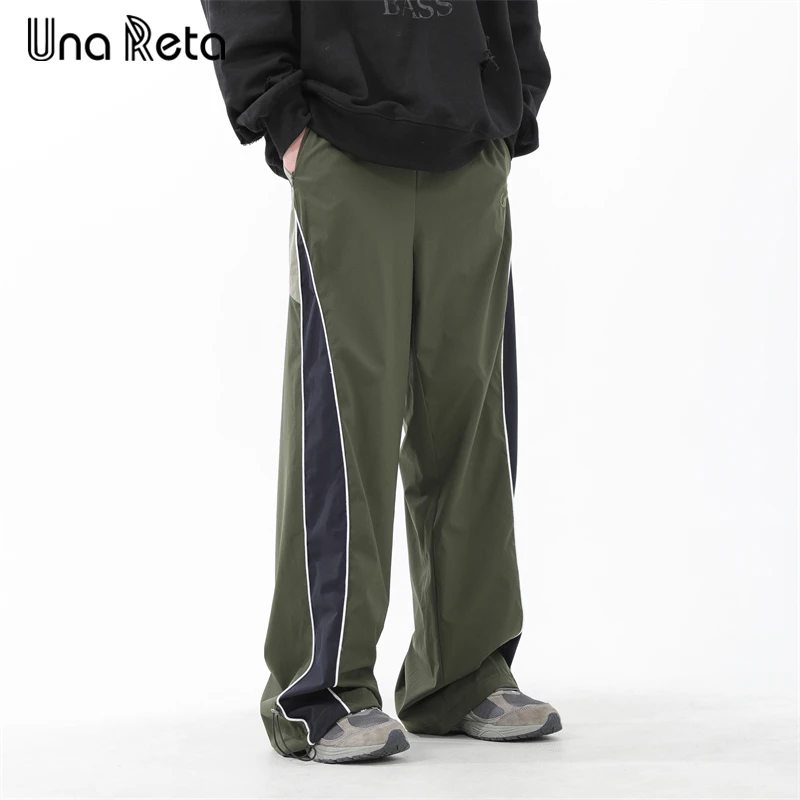 

Una Reta Casual Man Pants Spring Summer New Hip Hop Pants Harajuku Splicing Sweatpants Fashion Punk Rock Loose Trousers Men