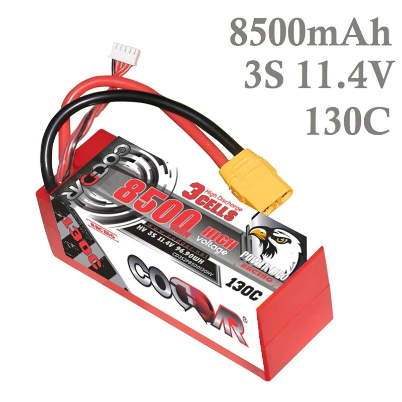 CODDAR 130C 11.4V 3S 8500mAh HV Lipo Battery HardCase For 1/8 RC Car Racing Truggy Buggy Truck 3S2P Batteries With XT60/XT90/T
CODDAR 130C 11.4V 3S 8500mAh HV Lipo Battery HardCase For 1/8 RC Car Racing Truggy Buggy Truck 3S2P Batteries With XT60/XT90/T