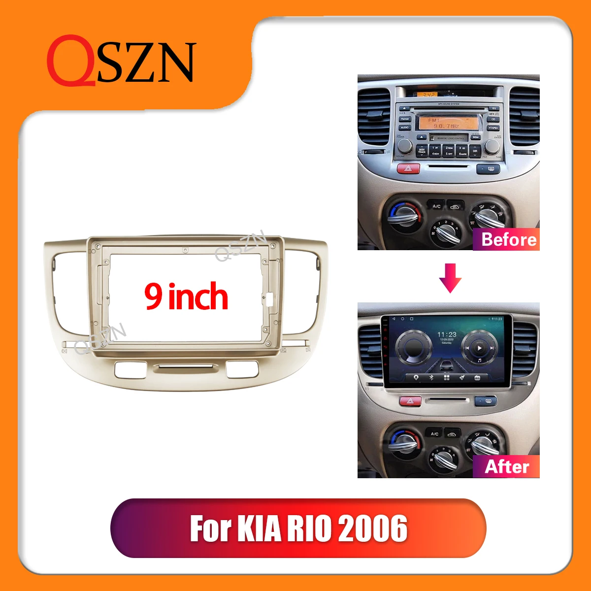 QSZN 9 Inch Car Frame Fascia For KIA Rio 2005-2011 Sliver Big Screen Stereo Panel Dashboard Mount Kit Installation 2 Din
QSZN 9 Inch Car Frame Fascia For KIA Rio 2005-2011 Sliver Big Screen Stereo Panel Dashboard Mount Kit Installation 2 Din