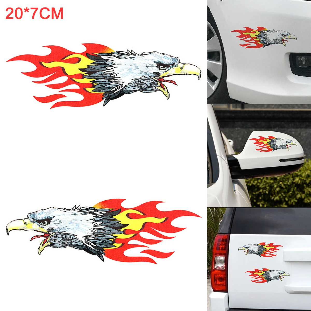 2Pcs 20 x 7cm PVC Flame Eagle Pattern Outdoor Reflective Car Motorcycle Body / Bumper / Hood / Decals Window / Scratch Sticker
2Pcs 20 x 7cm PVC Flame Eagle Pattern Outdoor Reflective Car Motorcycle Body / Bumper / Hood / Decals Window / Scratch Sticker