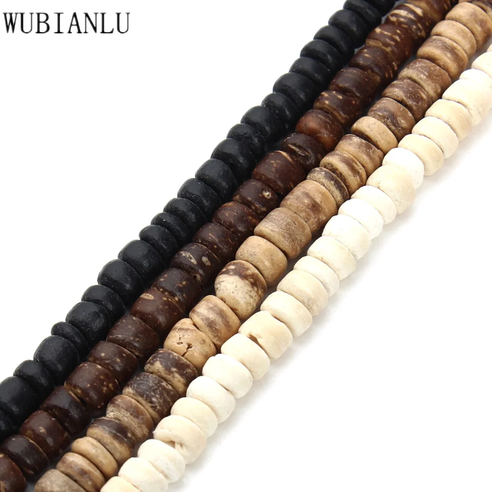 

240pcs Natural Coconut Shell Wheel Flat Discs Beads For Jewelry Making DIY Necklace Bracelet 5 8 10mm Spacer Accessories Charms