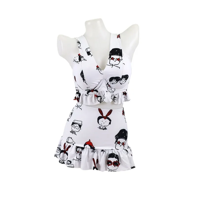 Europe and The United States Sexy High-waisted Cartoon Print Halter Halter Bikini Two-piece Swimsuit
Europe and The United States Sexy High-waisted Cartoon Print Halter Halter Bikini Two-piece Swimsuit