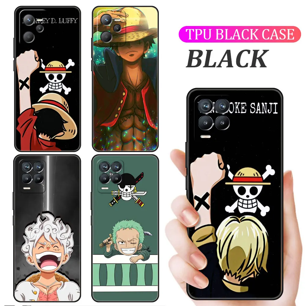 

Case For Oppo Realme 8 GT Neo 3 2 Pro 10 9 8 7 6 Pro 8i C35 C21 C21Y Luxury Bumper Black Phone Cover Anime O-One Piece Luffy
