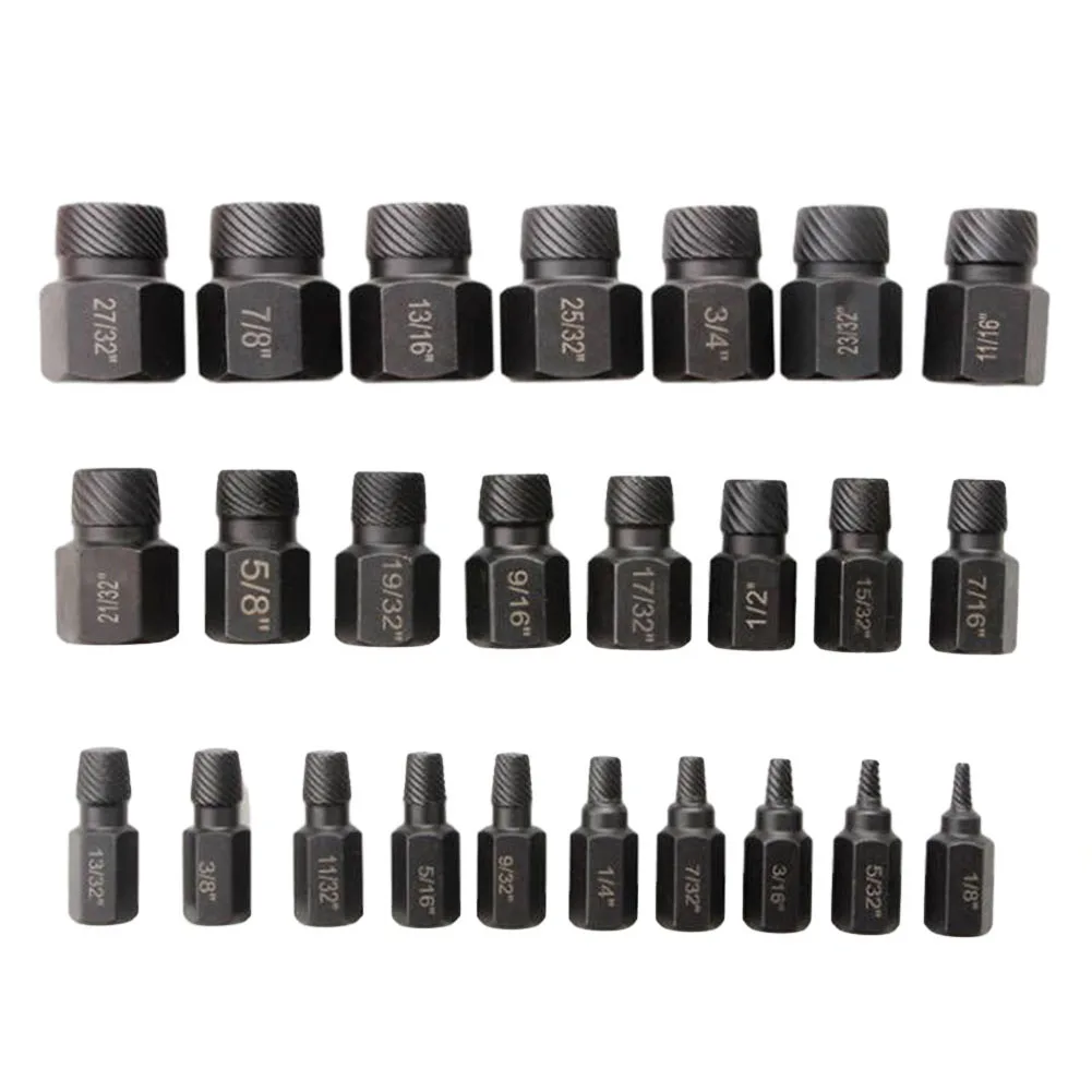 Bolt Extractor Remove Tool Imperial Left Spiral Design 1/8-7/8 25pcs Clear Scale Hex Head High Quality Multi-spline
Bolt Extractor Remove Tool Imperial Left Spiral Design 1/8-7/8 25pcs Clear Scale Hex Head High Quality Multi-spline