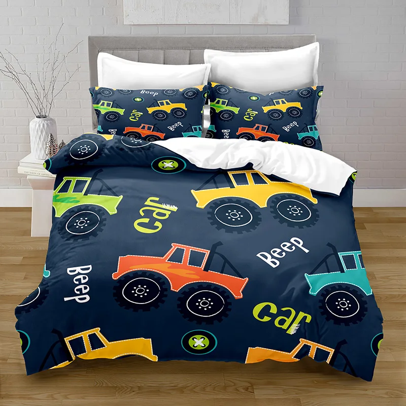 Home Textiles Printed Cartoon Car Bedding Quilt Cover & Pillowcase 2/3PCS US/AE/UE Full Size Queen Bedding Set
Home Textiles Printed Cartoon Car Bedding Quilt Cover & Pillowcase 2/3PCS US/AE/UE Full Size Queen Bedding Set
