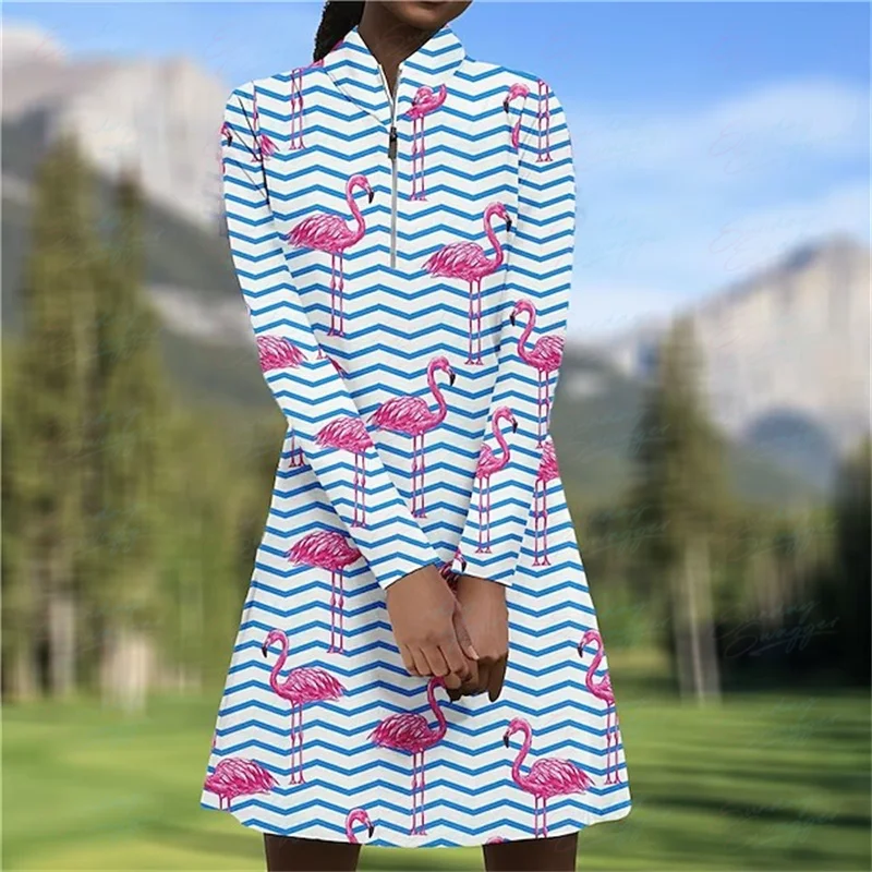 Women's Golf Autumn New Minimalist Print Casual Dress Fitness Comfortable Long Sleeve Dress Outdoor Sports Short Dress
Women's Golf Autumn New Minimalist Print Casual Dress Fitness Comfortable Long Sleeve Dress Outdoor Sports Short Dress