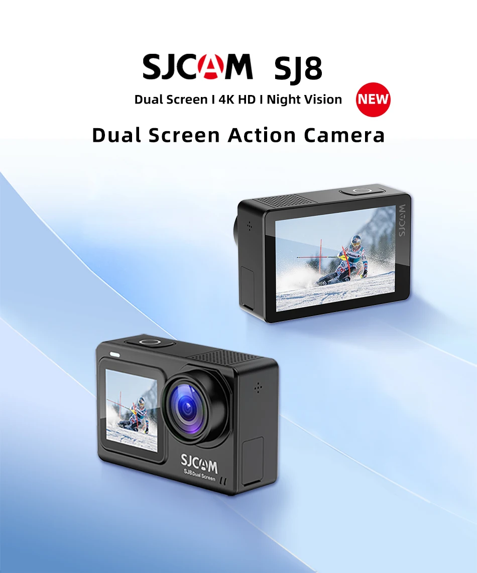 

Original SJCAM SJ8 Dual Screen Action Camera 4K 30FPS 20MP Waterproof WiFi Night Vision 2.33 inch Touch Screen Sports Cameras