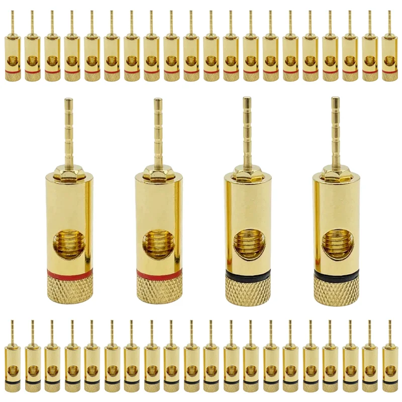 

8Pcs/4Pairs 2mm Pin Gold-Plated Copper Banana Plug Straight Pin Banana Terminals Speaker Plugs Wiring Connector Adapter