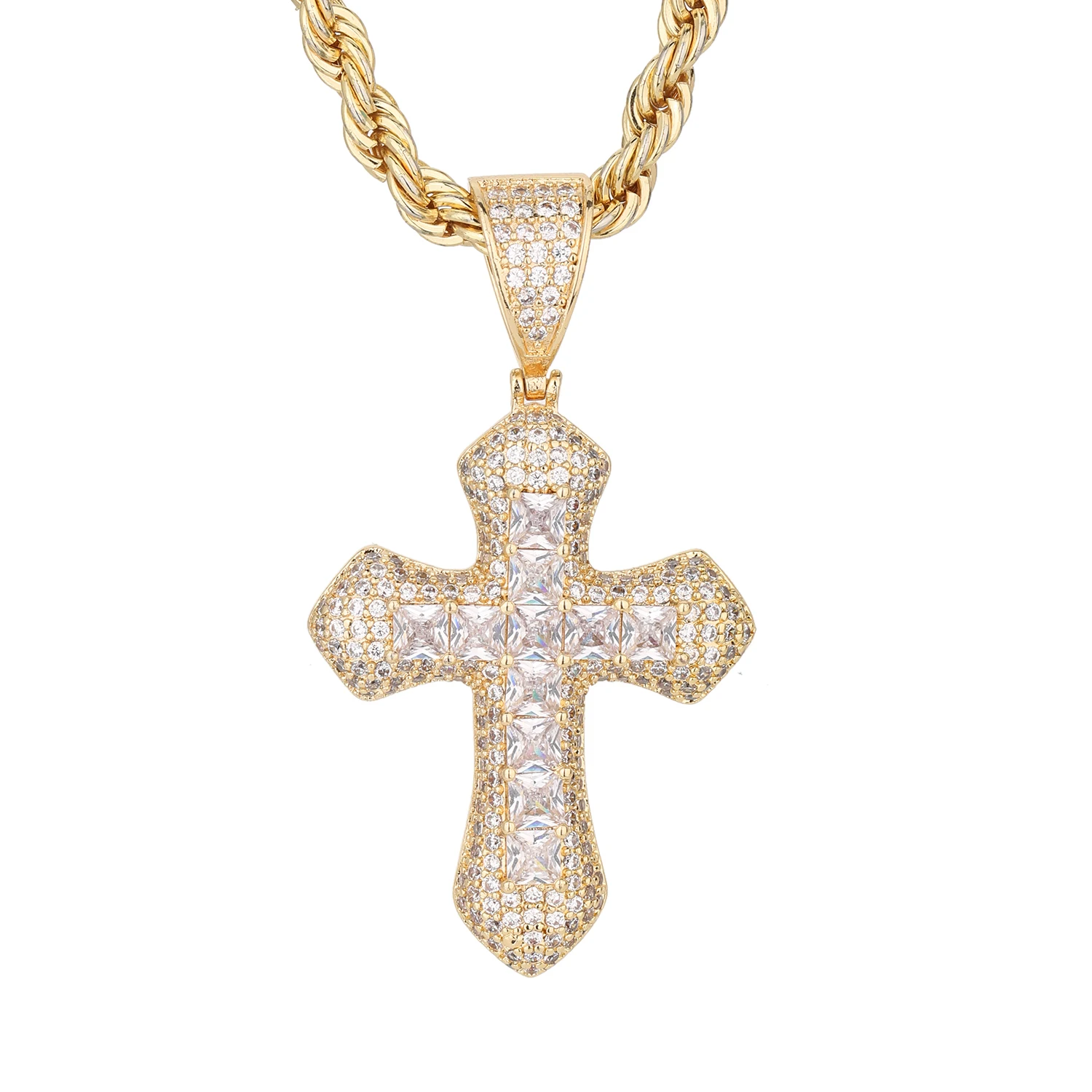 2024-New Cross Necklace Inlaid with White Zircon Religious Pendant Necklace for Men and women's Hip-hop Fashion Collar Chain 
2024-New Cross Necklace Inlaid with White Zircon Religious Pendant Necklace for Men and women's Hip-hop Fashion Collar Chain