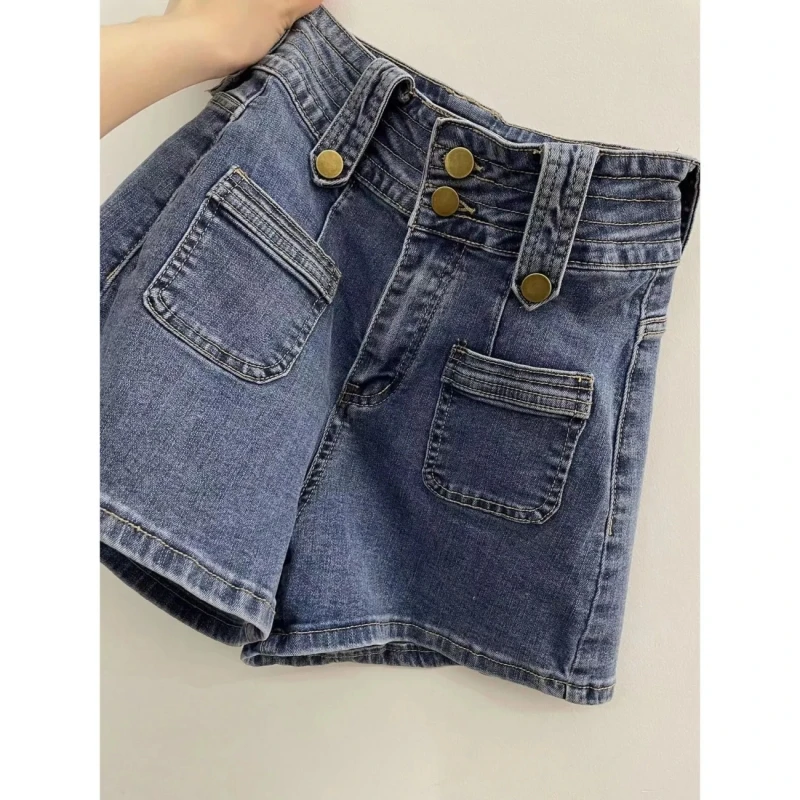 Summer Denim Shorts Women Korean Fashion High Waist Blue Short Jeans Female Casual Street Wide Leg Short Pants New Ropa De Mujer
Summer Denim Shorts Women Korean Fashion High Waist Blue Short Jeans Female Casual Street Wide Leg Short Pants New Ropa De Mujer