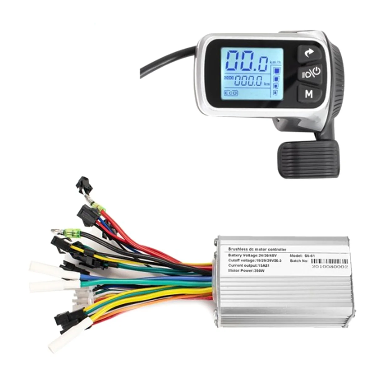 

Electric Bike Controller Electric Scooter Controller 124DX 24V/36V/48V 350W Brushless Controller with LCD Display Panel