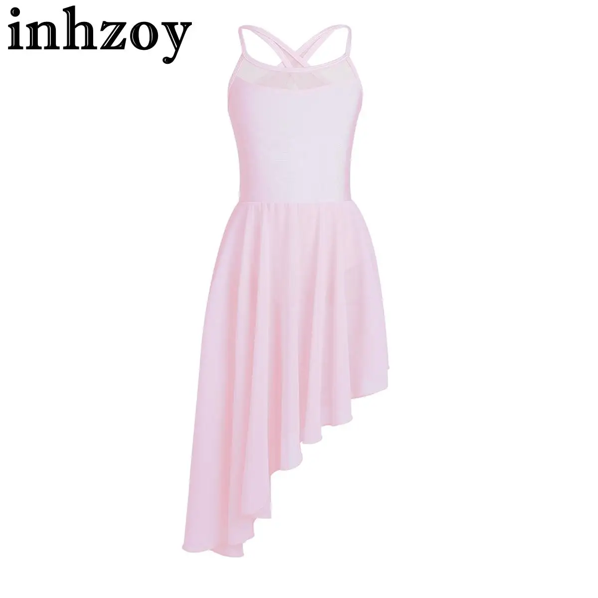 Kids Girls Irregular Hem Dance Dress Spaghetti Shoulder Straps Cutout Back Mesh Spliced Leotard Dress for Latin Dance Gymnastics
Kids Girls Irregular Hem Dance Dress Spaghetti Shoulder Straps Cutout Back Mesh Spliced Leotard Dress for Latin Dance Gymnastics