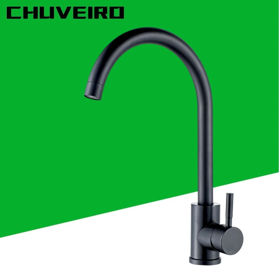 Black Kitchen Faucet 304 Stainless Steel 360 Degree Rotation Single Handle Hot and Cold Water Tap Washbasin Mixer Faucets Crane
Black Kitchen Faucet 304 Stainless Steel 360 Degree Rotation Single Handle Hot and Cold Water Tap Washbasin Mixer Faucets Crane