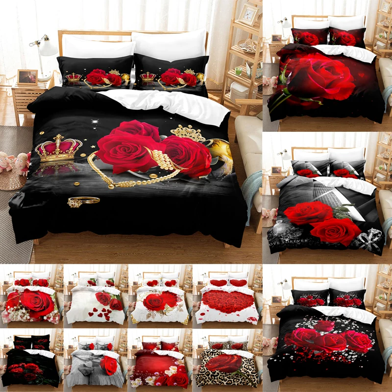 Red Roses Duvet Cover Set Queen Size King Full 3D Bedding Sets Flower Pillowcase Quilt Linens Single Double Bed 220x240 200x200
Red Roses Duvet Cover Set Queen Size King Full 3D Bedding Sets Flower Pillowcase Quilt Linens Single Double Bed 220x240 200x200