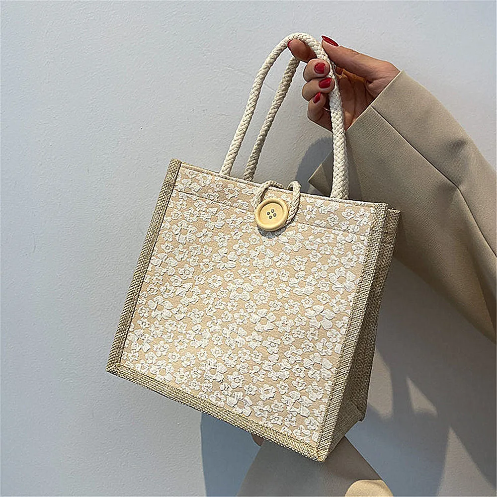 Vintage Women Linen Tote Shopper Purses Large Summer Casual Beach Handbags Portable Eco Handle Shopping Bag Reusable Grocery Bag
Vintage Women Linen Tote Shopper Purses Large Summer Casual Beach Handbags Portable Eco Handle Shopping Bag Reusable Grocery Bag
